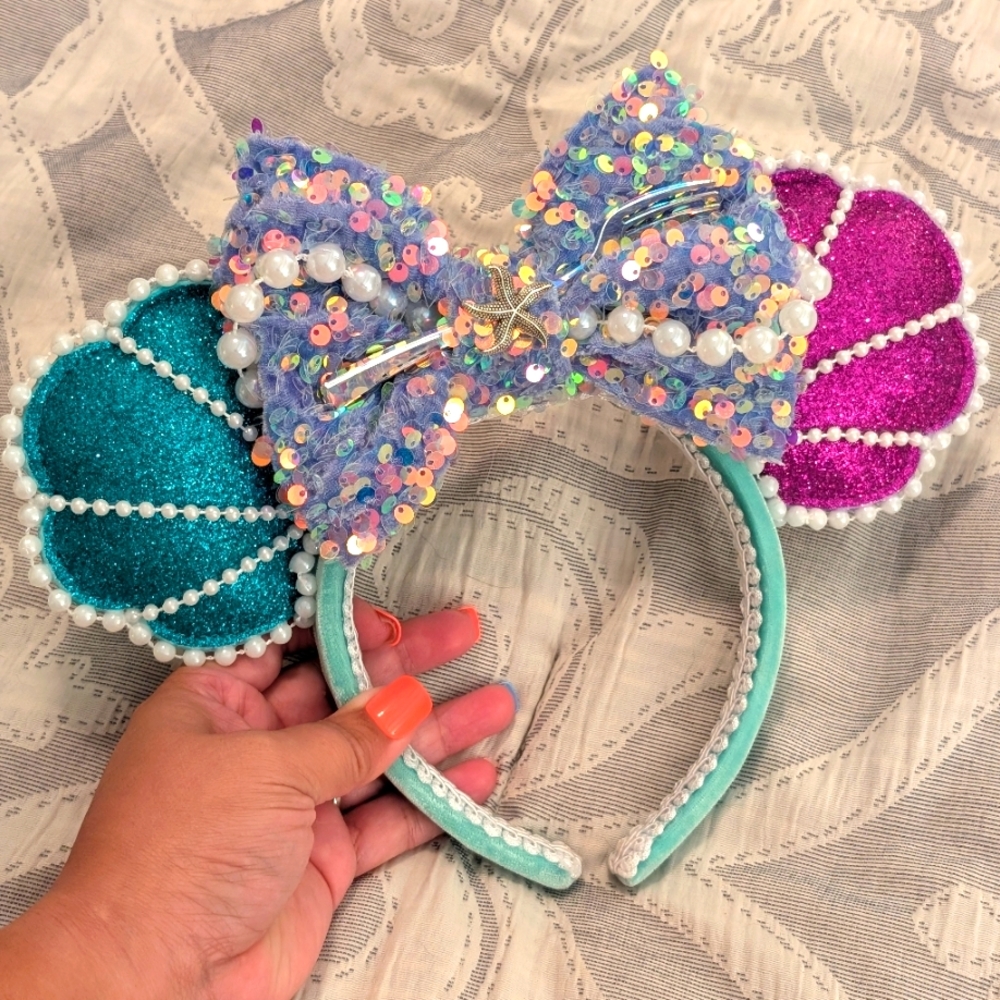 Sequin Mermaid Shell Headband - Teal, Purple, and Multicolor